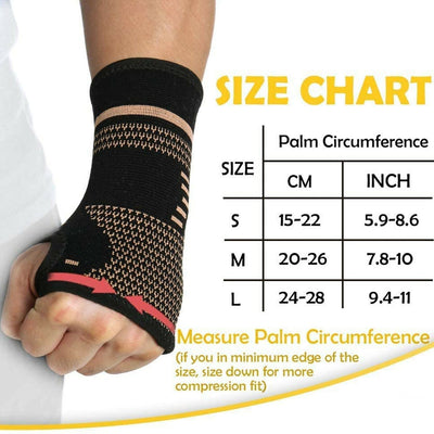 Copper Wrist + Hand Compression Brace
