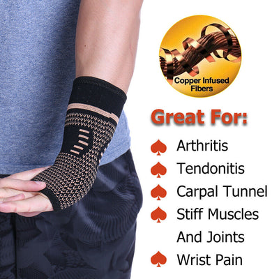 Copper Wrist + Hand Compression Brace